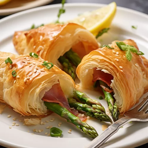 Prosciutto Asparagus Puff Pastry Bundles