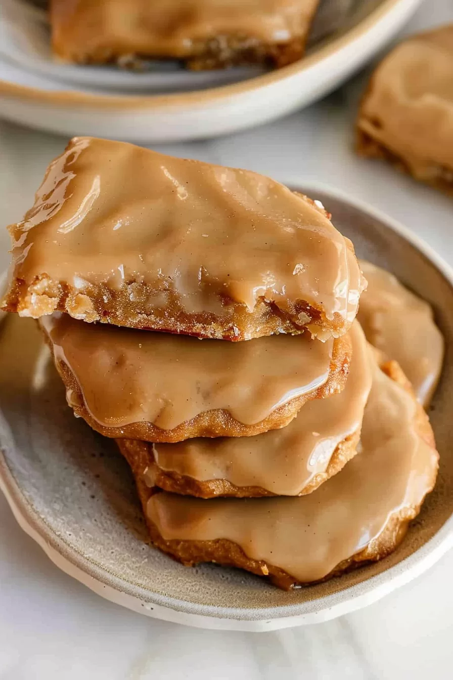 Maple bars arranged neatly on a serving platter, showcasing their smooth, creamy finish.