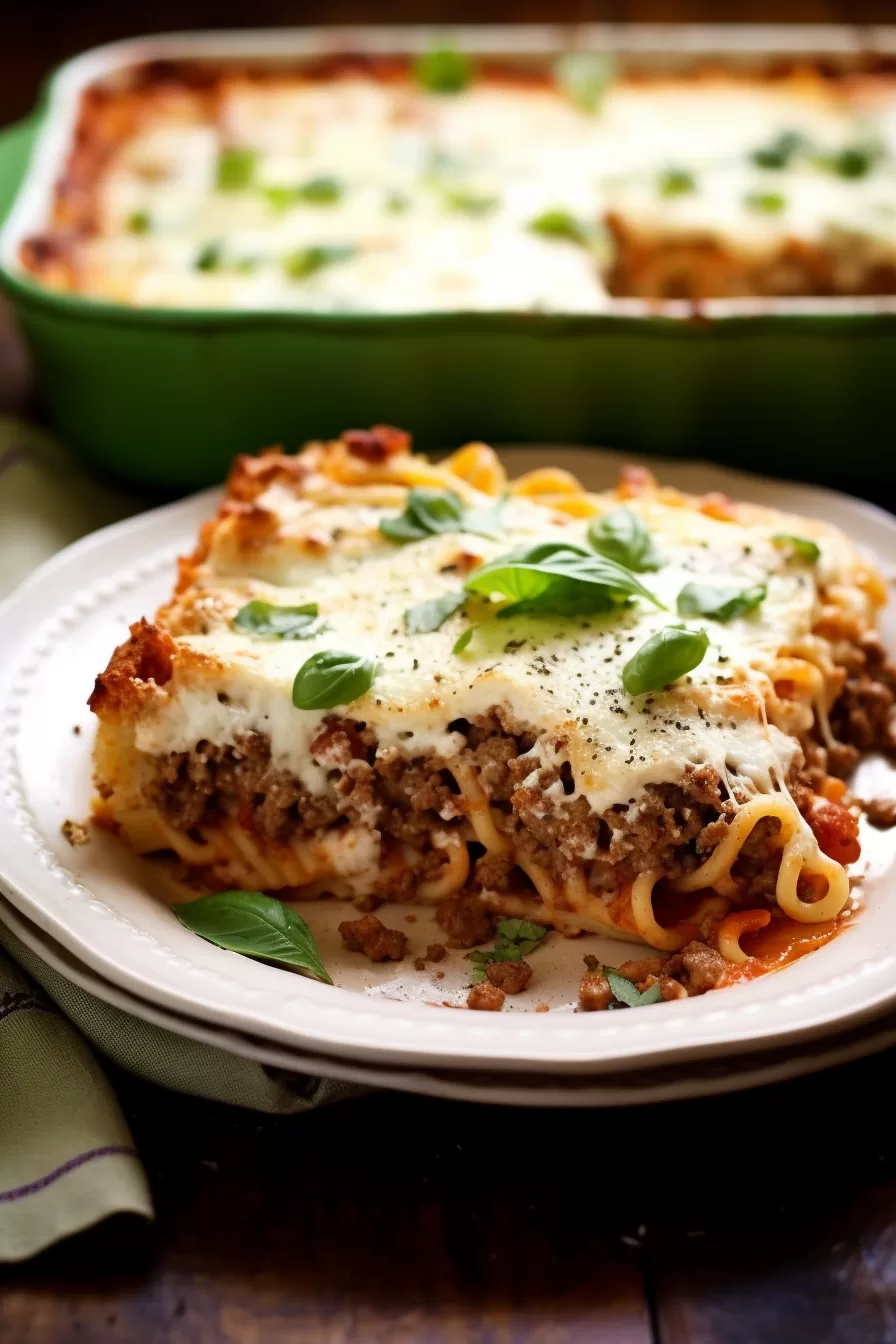 Baked Cream Cheese Spaghetti Casserole