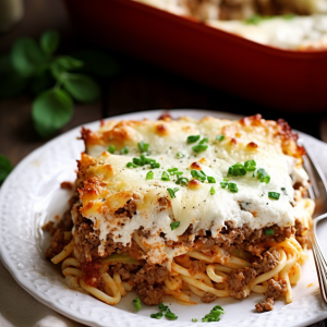 Baked Cream Cheese Spaghetti Casserole