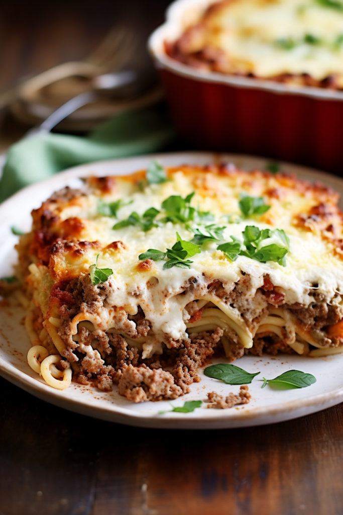 Baked Cream Cheese Spaghetti Casserole