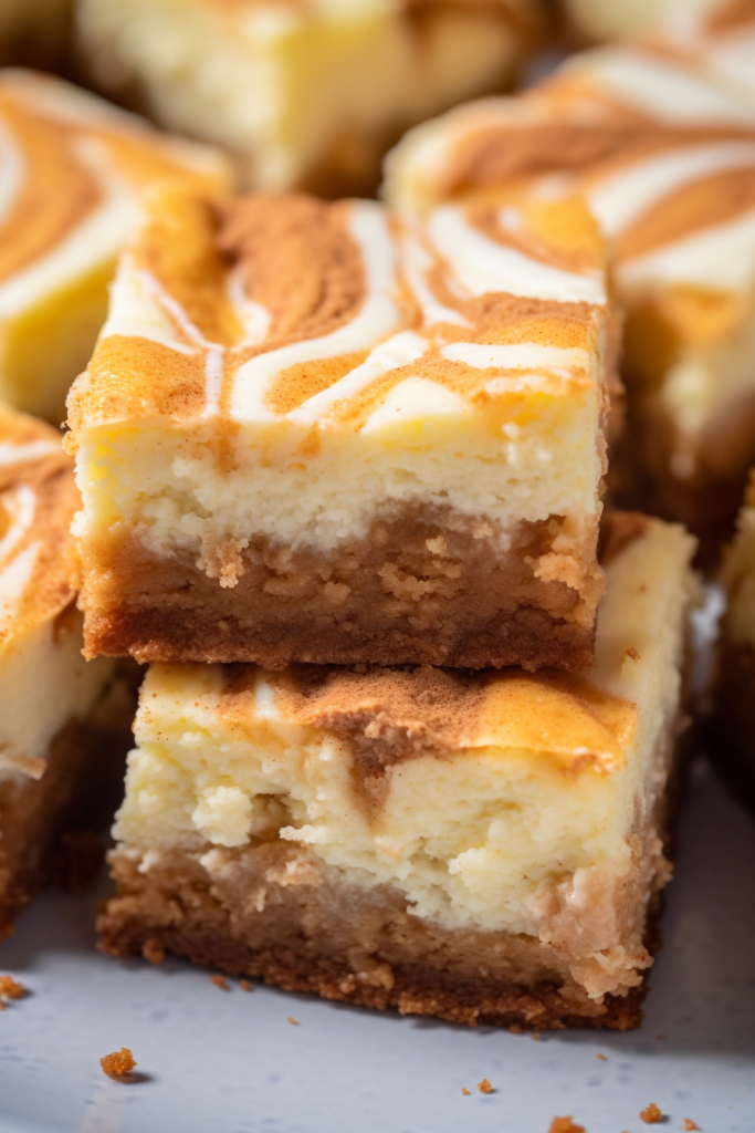 Blender Cinnamon Roll Cheesecake Bars