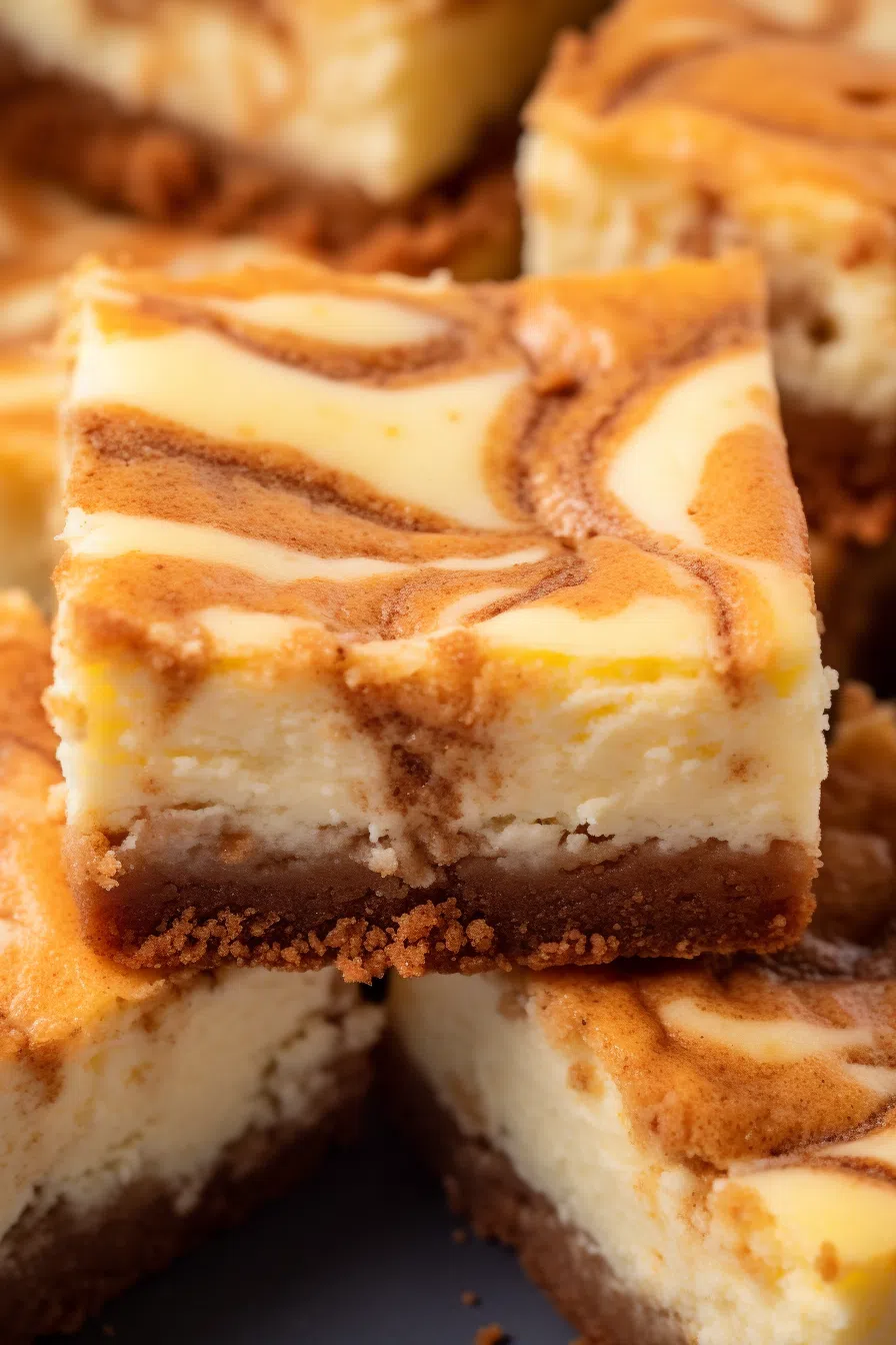 Blender Cinnamon Roll Cheesecake Bars