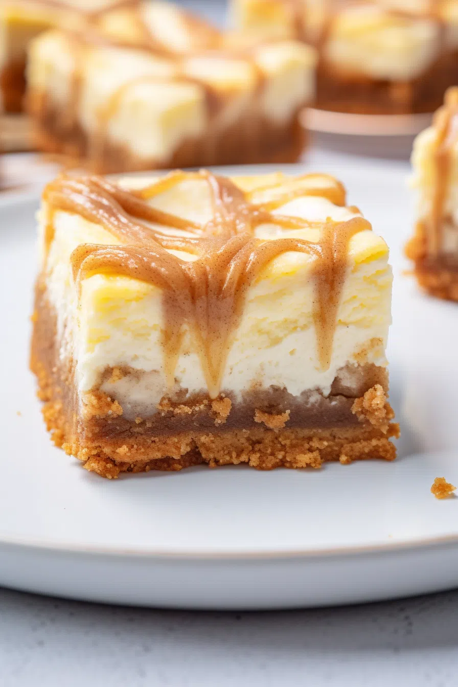 Blender Cinnamon Roll Cheesecake Bars