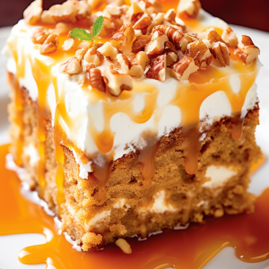 Carrot Caramel Poke Cake