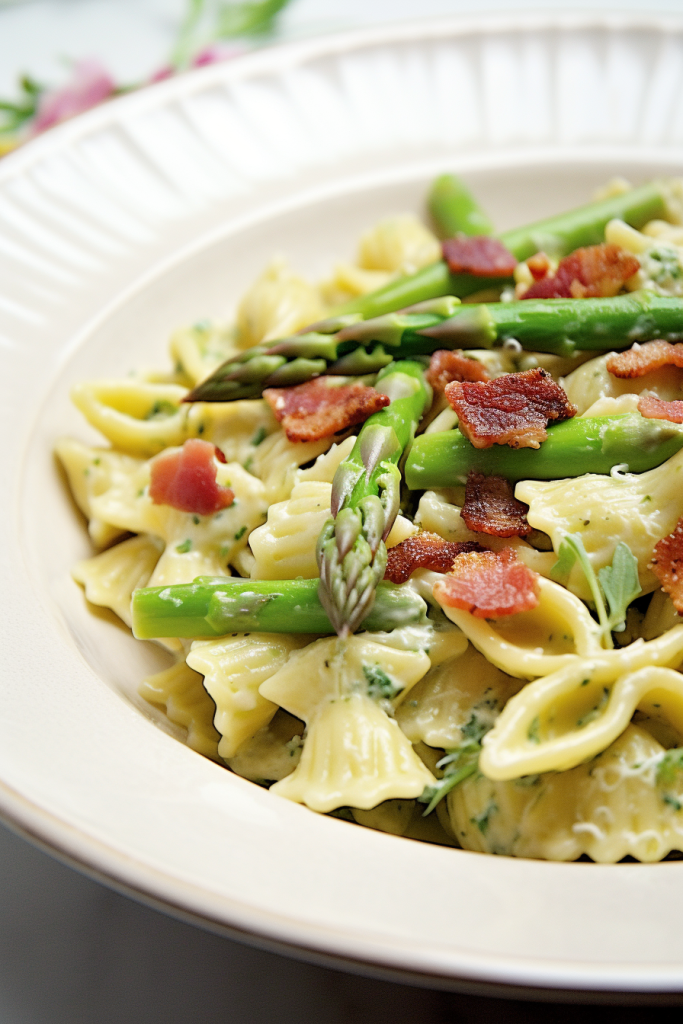 Creamy Pasta with Asparagus & Bacon