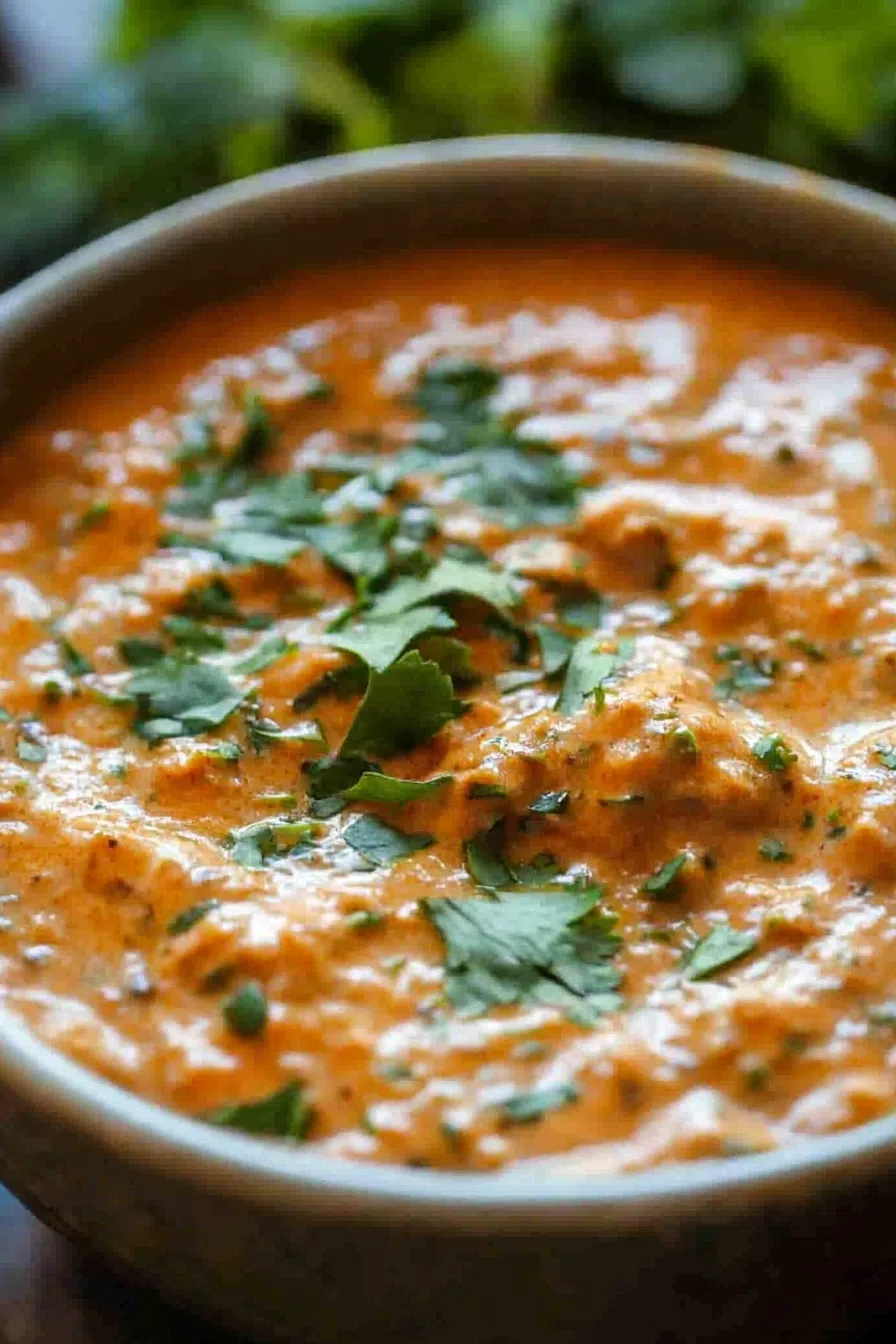 A close-up of the bean dip's smooth texture, with a sprinkle of paprika on top.