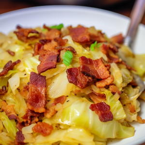 Fried Cabbage with Bacon and Onions Recipe