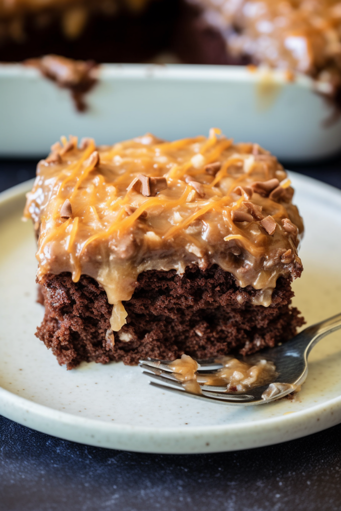 German Chocolate Poke Cake