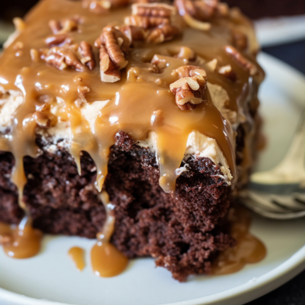 German Chocolate Poke Cake