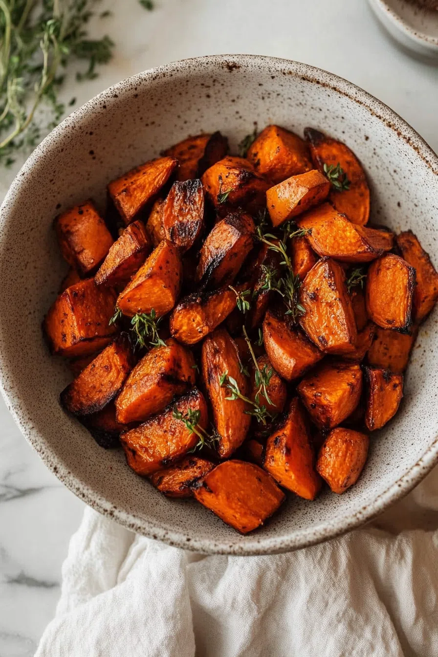 Savory, seasoned vegetables with a slightly charred finish.