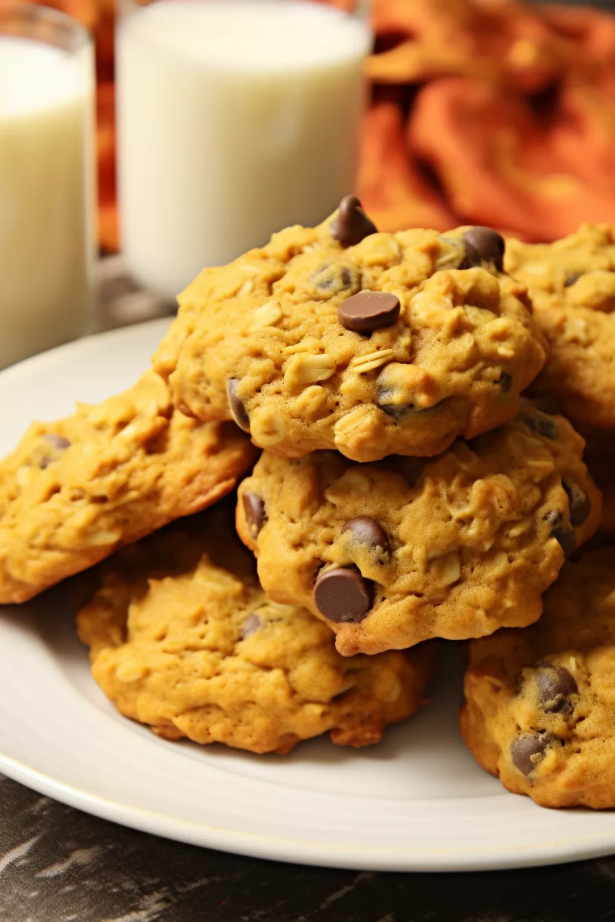 Pumpkin Oatmeal Chocolate Chip Cookies