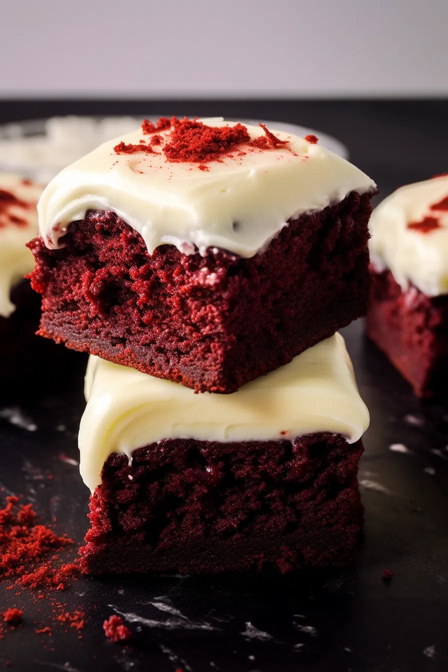 Red Velvet Brownies with Cream Cheese Frosting