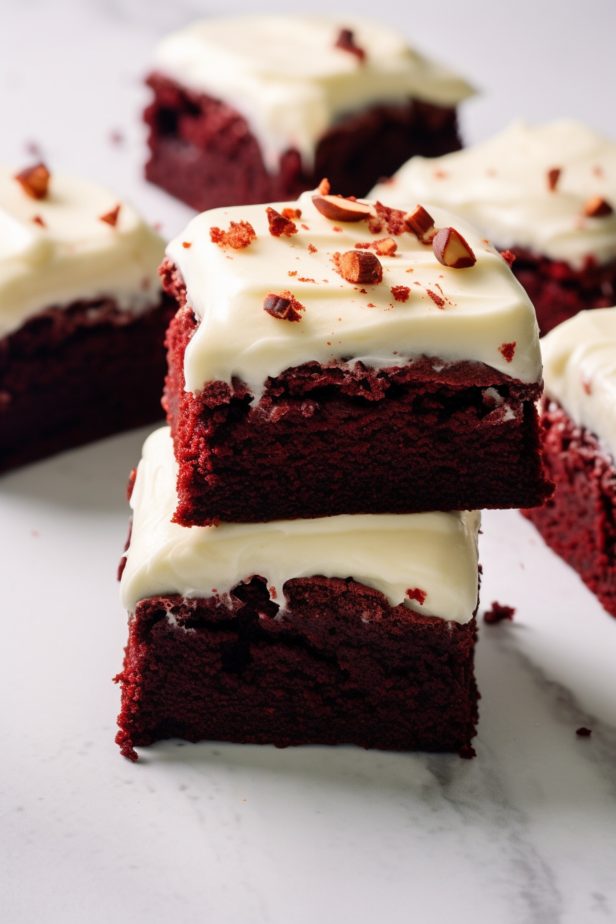 Red Velvet Brownies with Cream Cheese Frosting