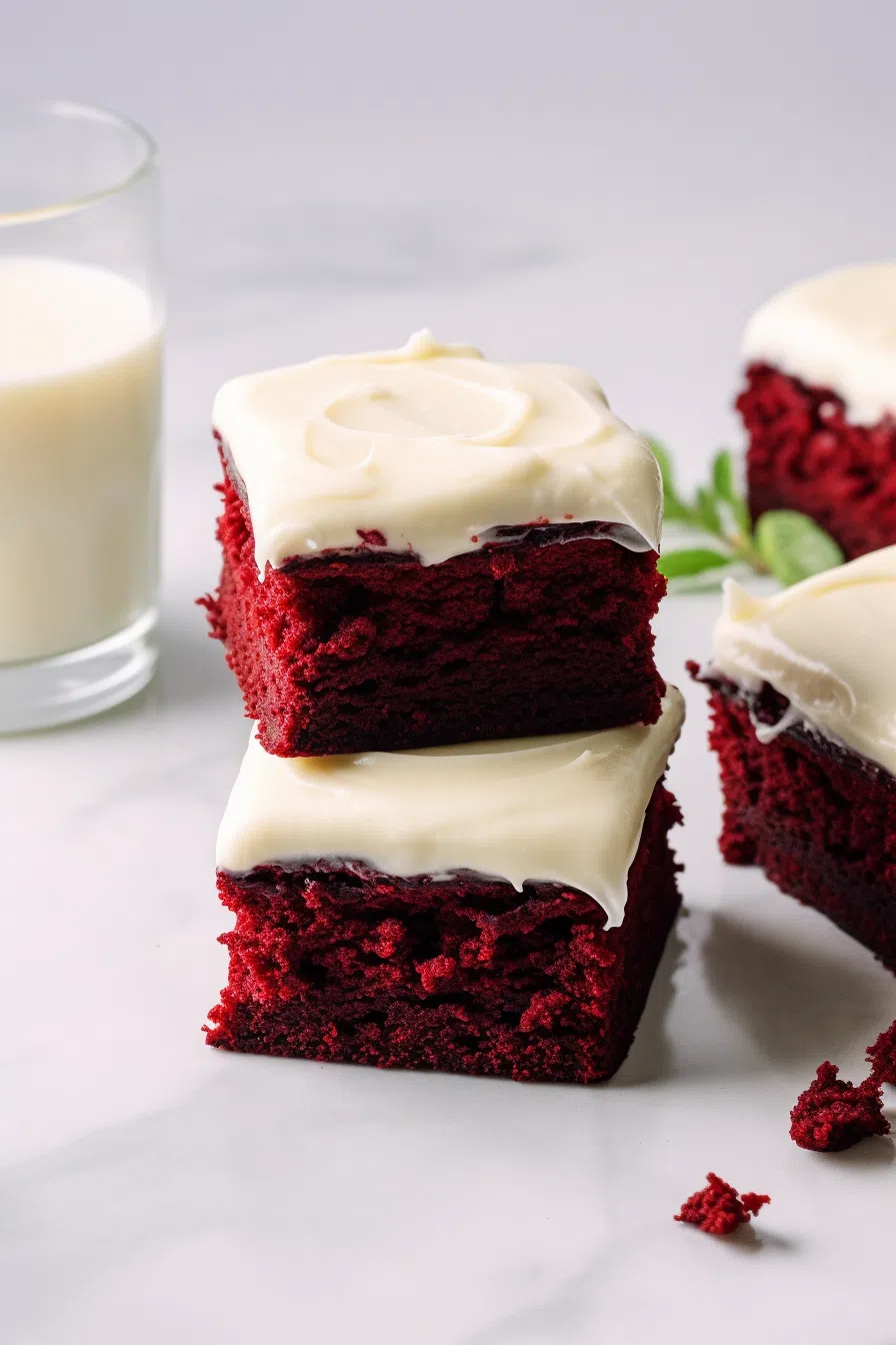 Red Velvet Brownies with Cream Cheese Frosting