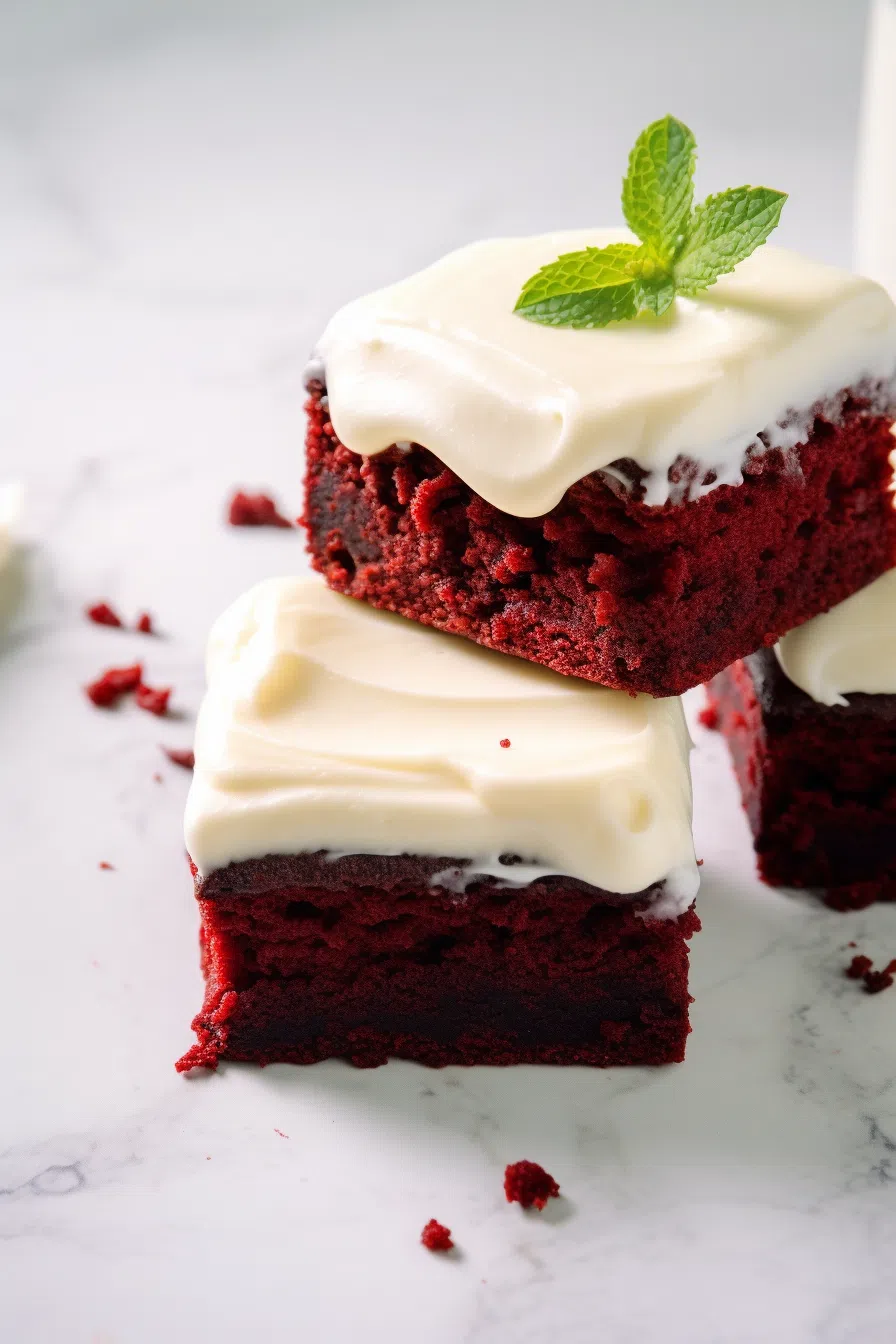Red Velvet Brownies with Cream Cheese Frosting