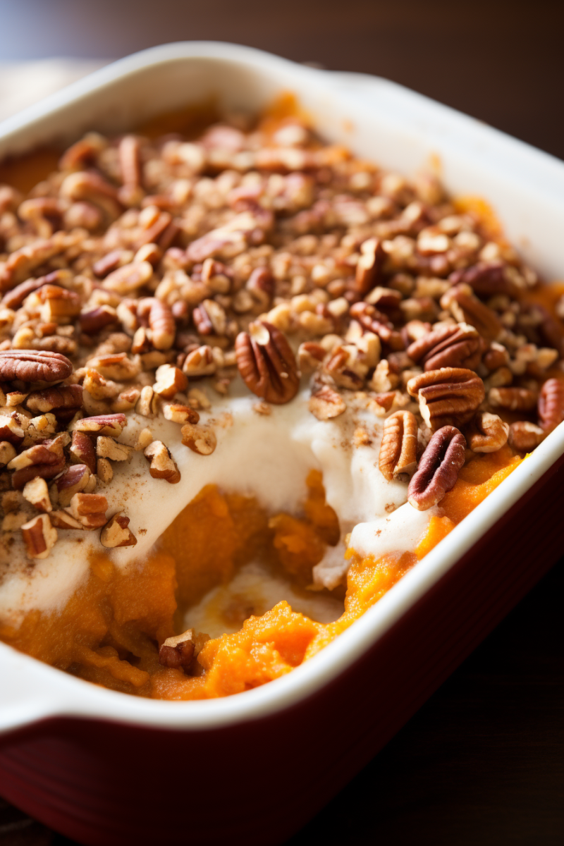 Salted Caramel Pretzel Sweet Potato Casserole