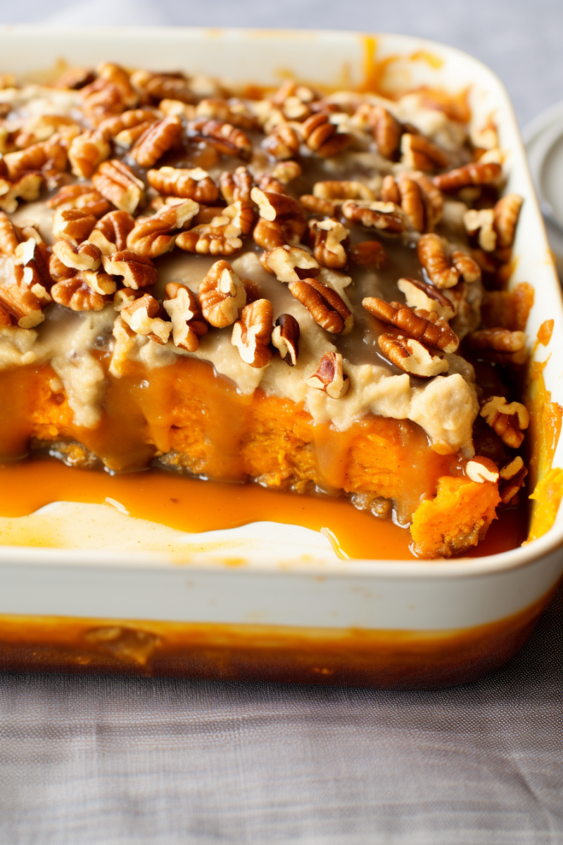 Salted Caramel Pretzel Sweet Potato Casserole