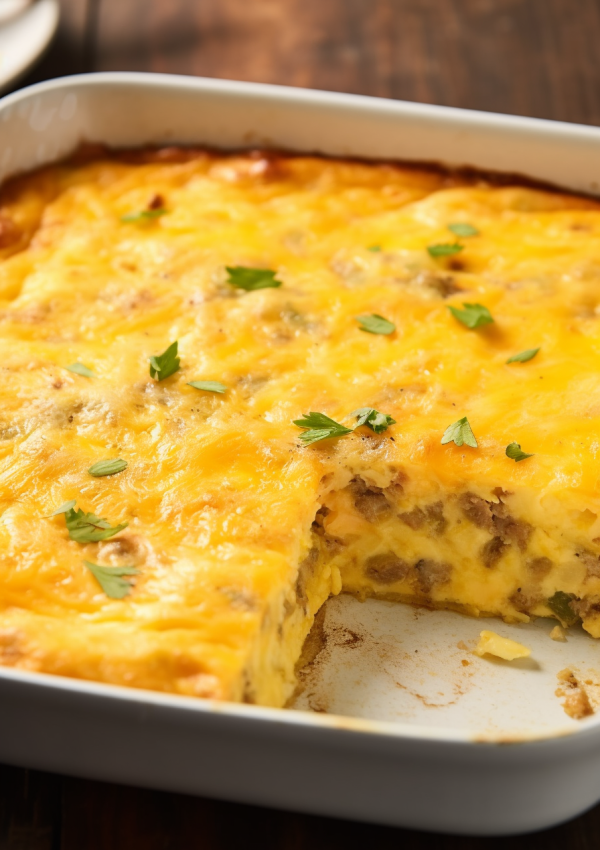 Sausage and Cream Cheese Hash Brown Breakfast Casserole