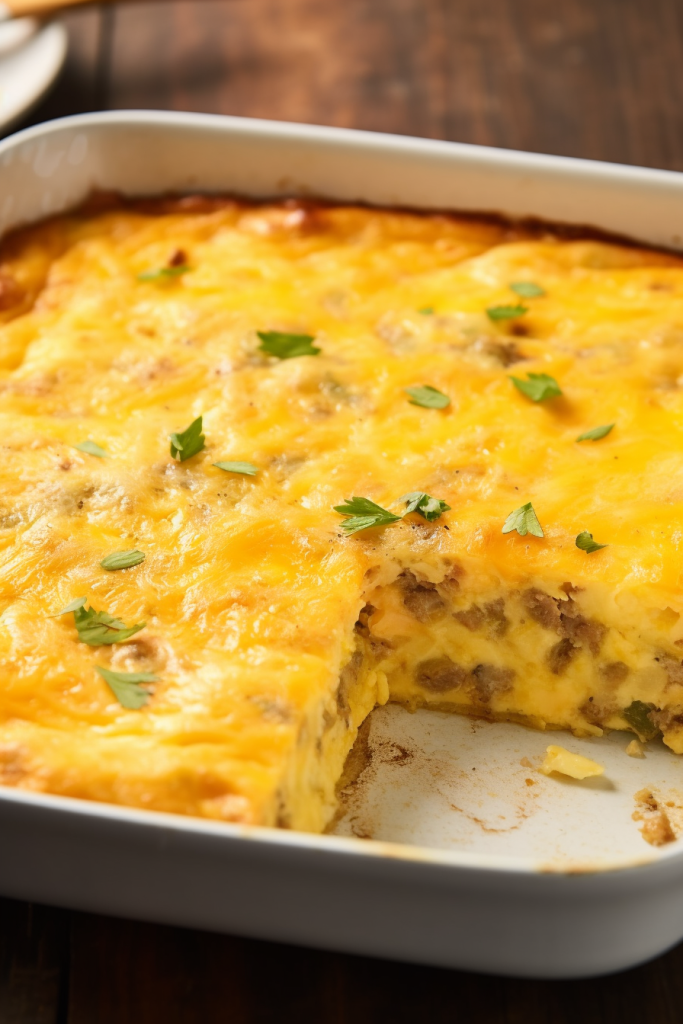 Sausage and Cream Cheese Hash Brown Breakfast Casserole