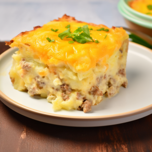 Sausage and Cream Cheese Hash Brown Breakfast Casserole