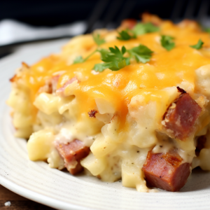 Slow Cooker Cheesy Kielbasa Hashbrown Casserole