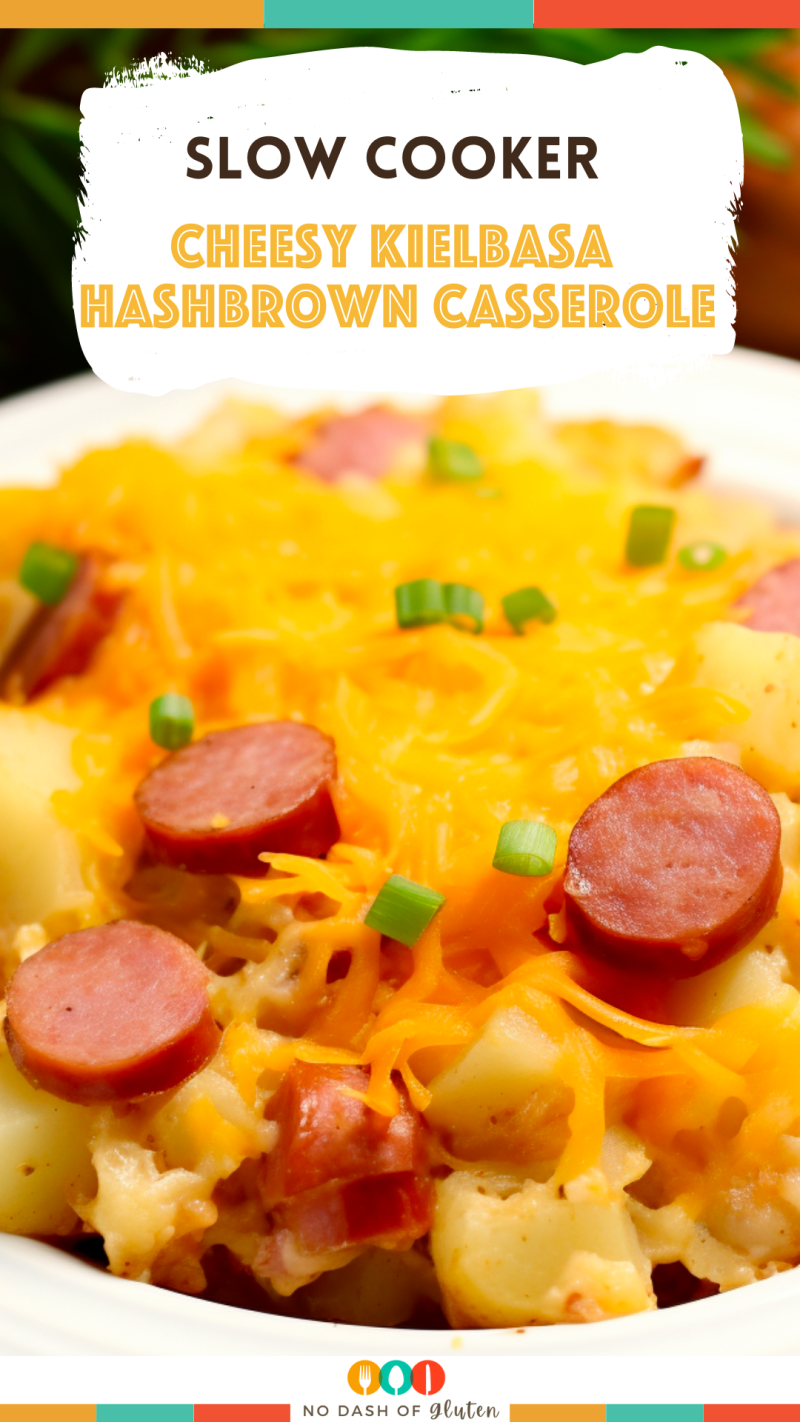 Slow Cooker Cheesy Kielbasa Hashbrown Casserole