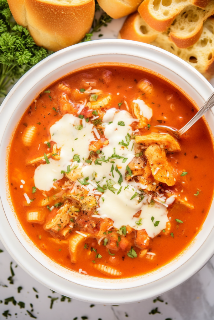 Slow Cooker Chicken Parmesan Soup