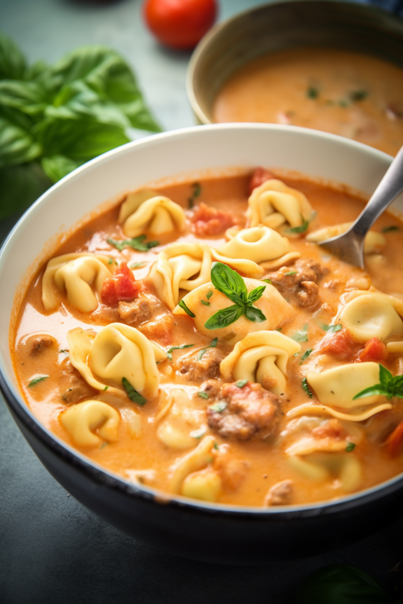 Slow Cooker Tomato Tortellini Soup