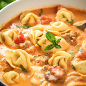 Slow Cooker Tomato Tortellini Soup