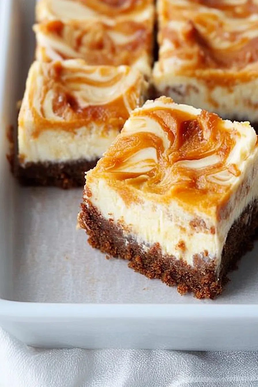 Neatly sliced bars with a soft, spiced base and rich topping.