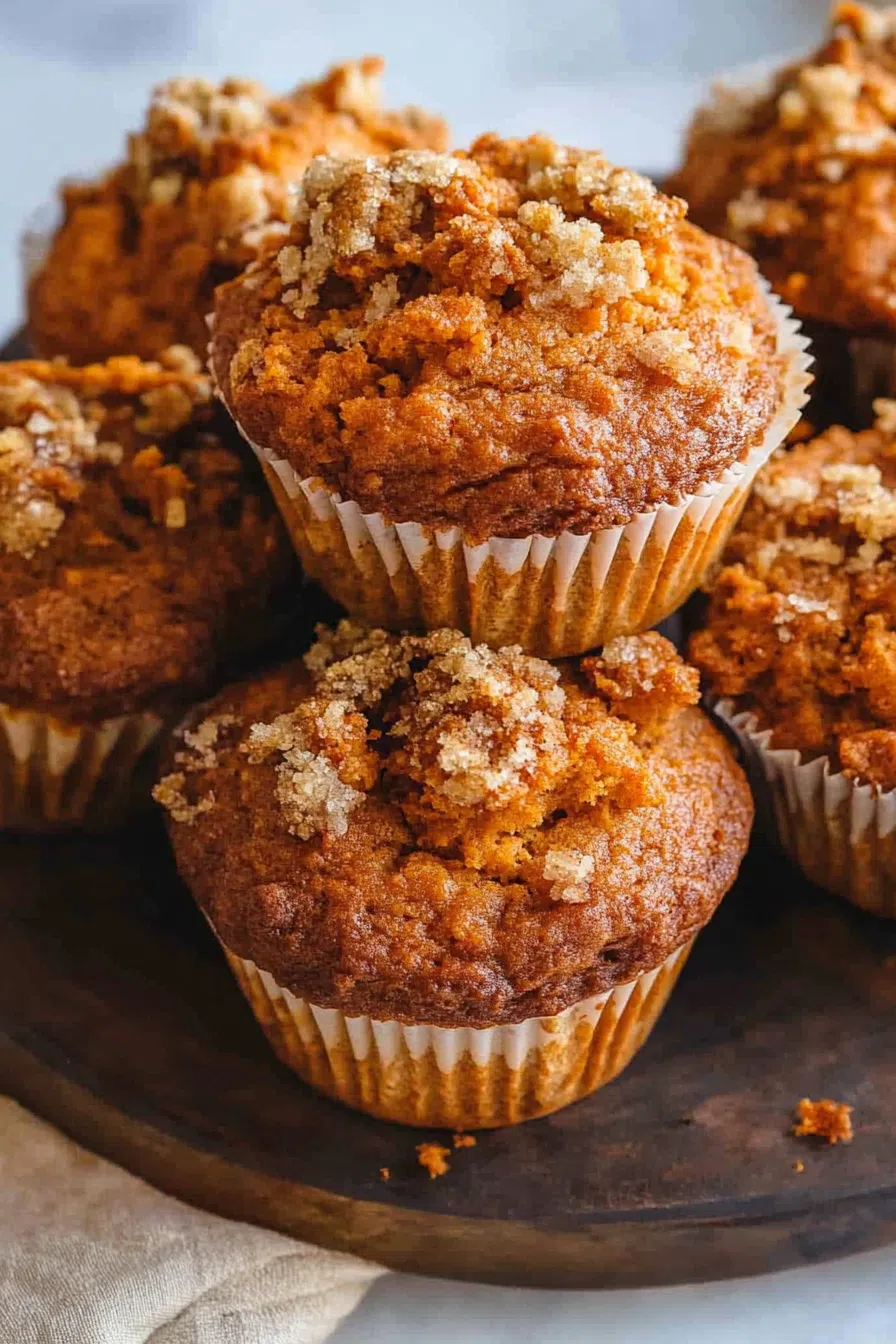 A tray of freshly baked sweet potato muffins, golden and ready to enjoy.