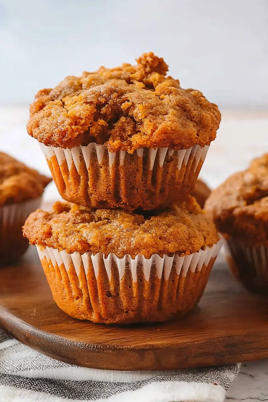 A close-up of a sweet potato muffin, showing its moist and fluffy interior.