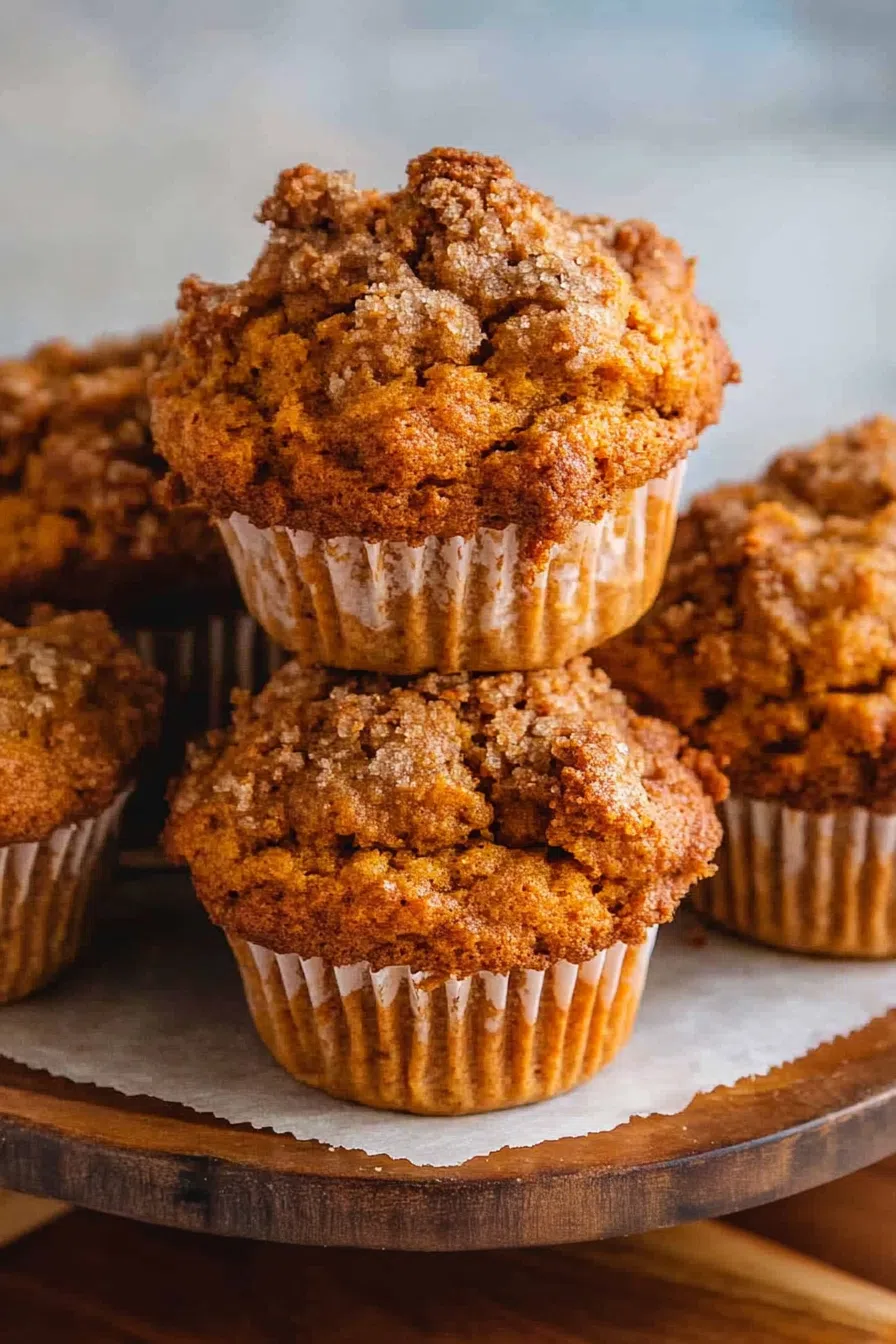 A beautifully presented muffin topped with a sprinkle of powdered sugar.