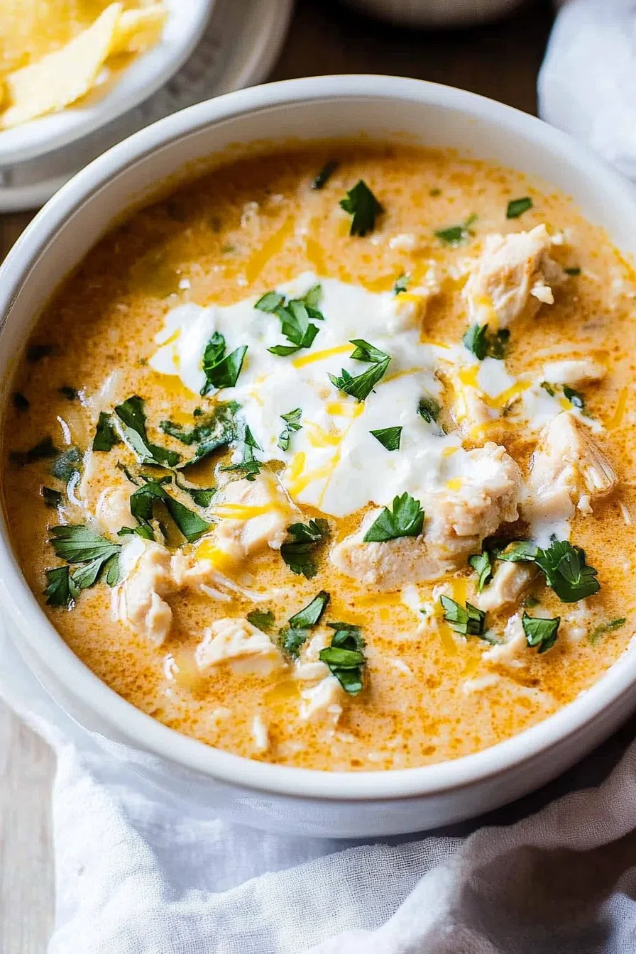 A comforting bowl of soup with a rich, creamy broth and a sprinkle of spices.