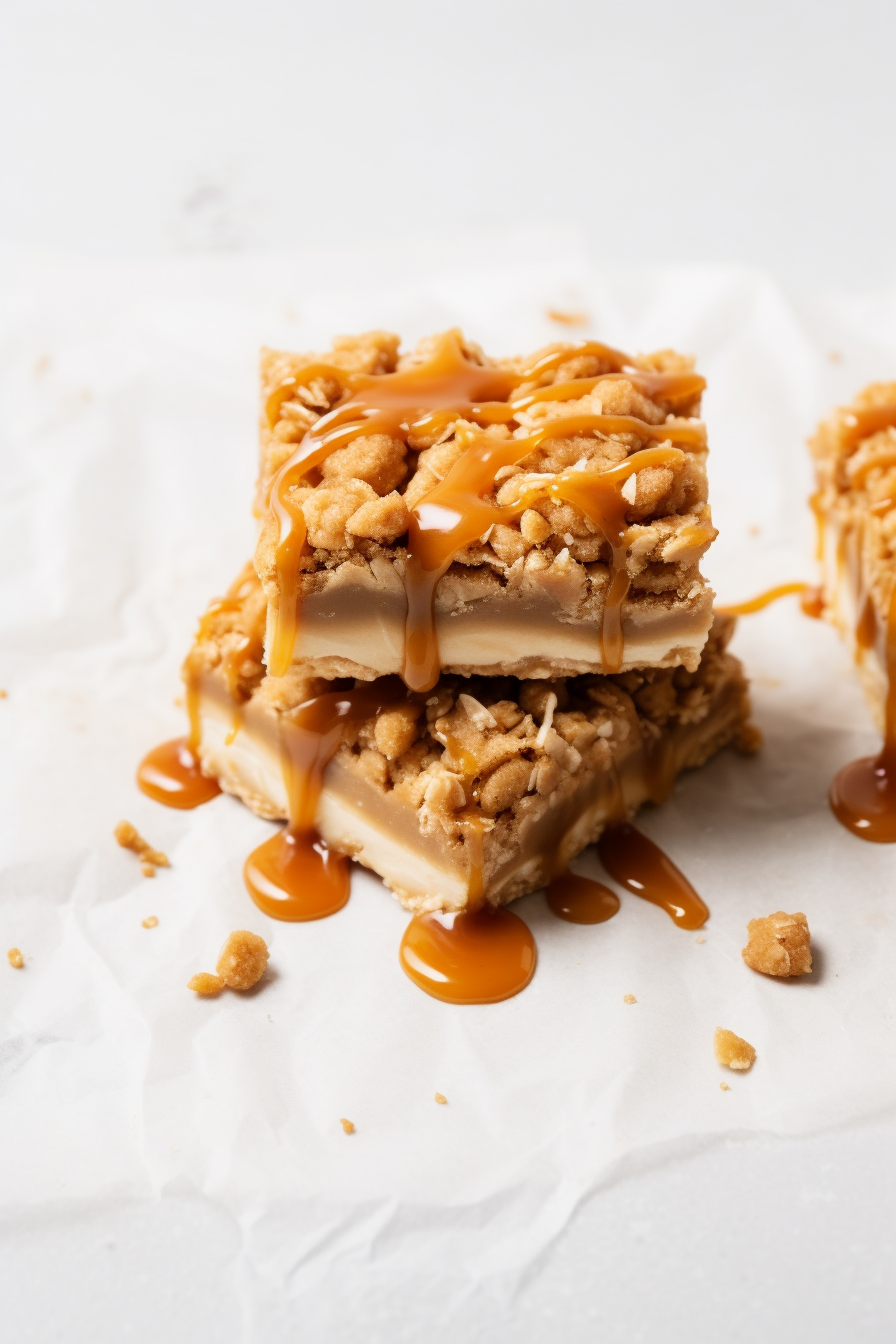 Apple Pie Bars with Salted Peanut Butter Caramel