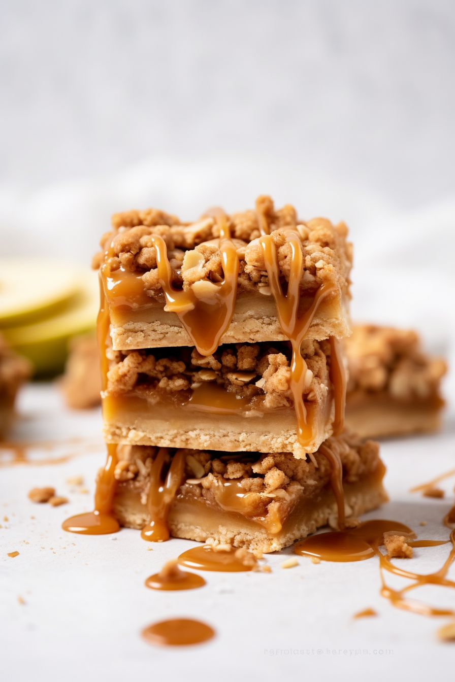 Apple Pie Bars with Salted Peanut Butter Caramel