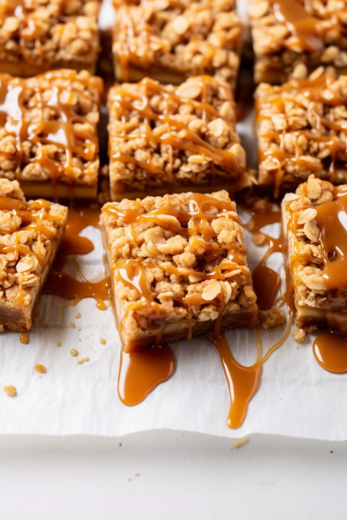 Apple Pie Bars with Salted Peanut Butter Caramel