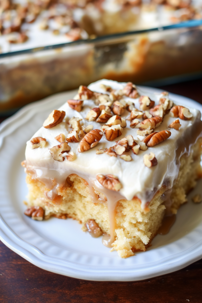 Butter Pecan Praline Poke Cake