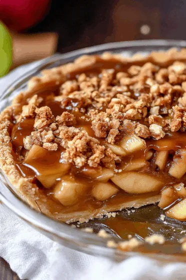 Caramel Apple Crumble Pie