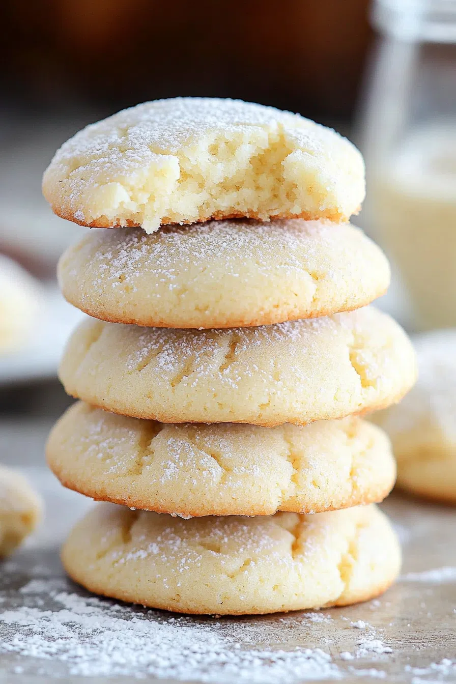 A bite taken out of a soft, chewy cookie, revealing its rich interior.