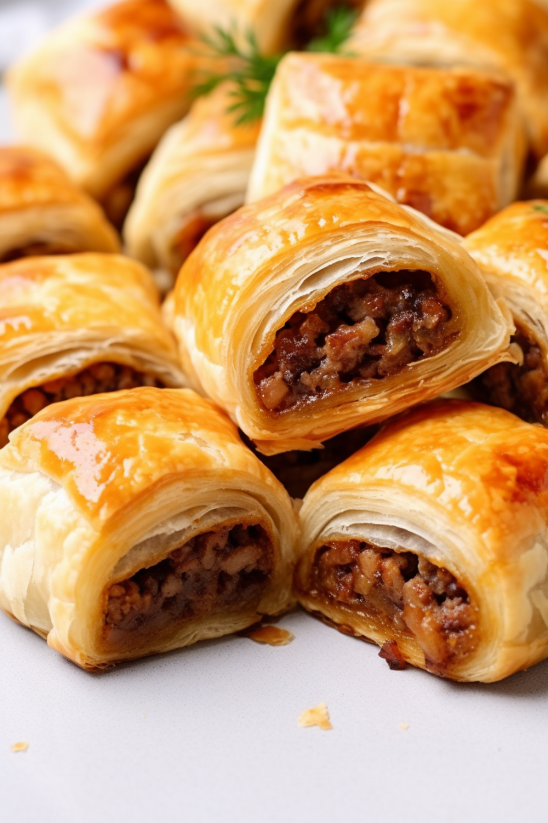 French onion sausage rolls