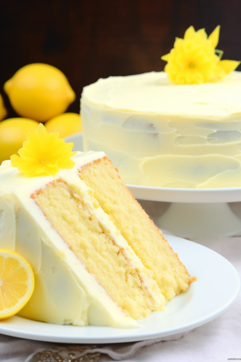 Lemon Velvet Cake with Lemon Cream Cheese Frosting