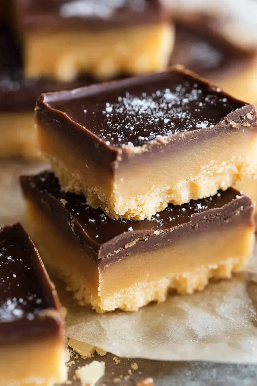 Shortbread bars arranged on a wooden cutting board.