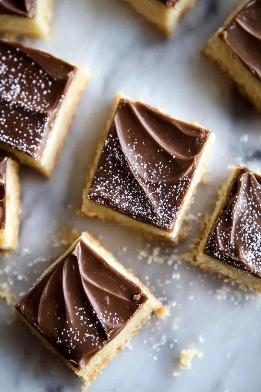 Cut dessert bars arranged neatly on parchment paper.