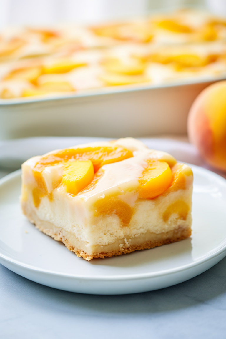 Peaches And Cream Cheesecake Bars