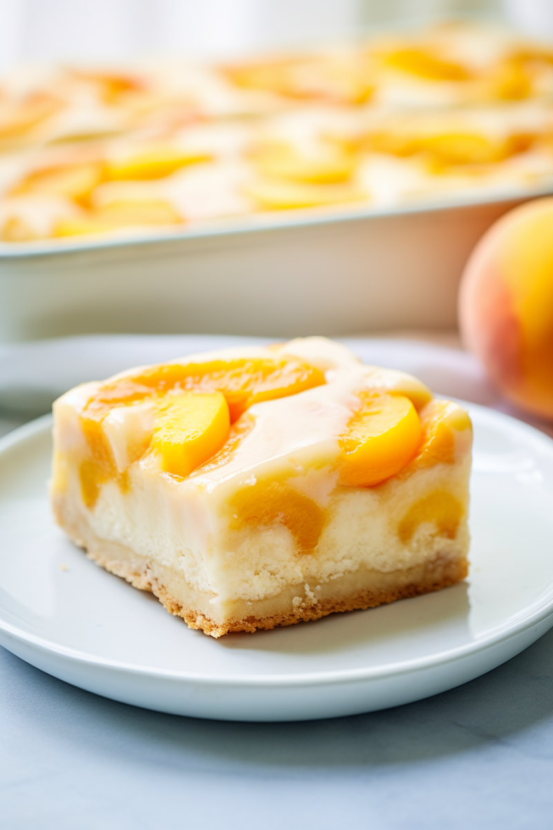 Peaches and Cream Cheesecake Bars