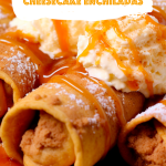 Pumpkin Spice Cheesecake Enchiladas with Caramel Drizzle