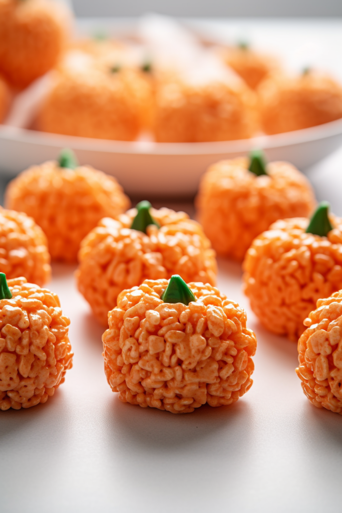 Rice Krispie Treat Pumpkins