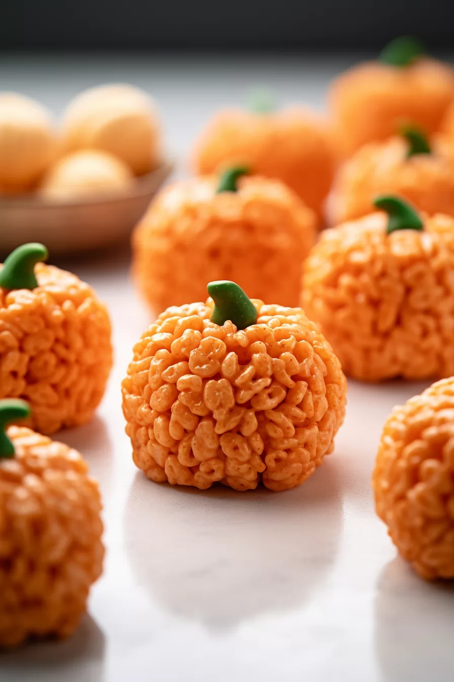Rice Krispie Treat Pumpkins